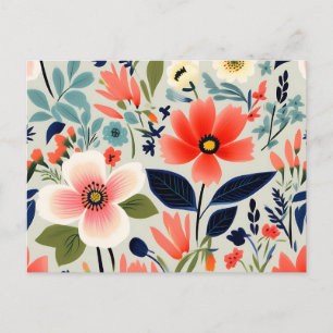  bloemmotief met gedurfde kleuren briefkaart