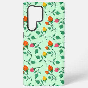 Bloemmotief met gekleurde rozen bloemen samsung galaxy hoesje