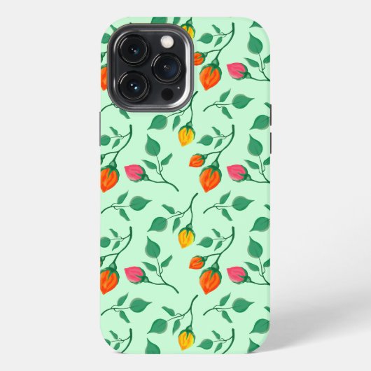 Bloemmotief met gekleurde rozenbloemen iPhone hoesje (Achterkant)