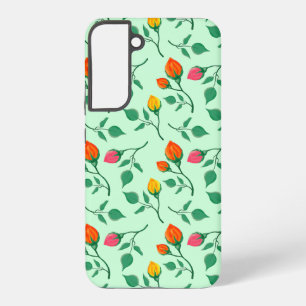 Bloemmotief met gekleurde rozenbloemen  samsung galaxy hoesje
