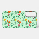 Bloemmotief met gekleurde rozenbloemen samsung galaxy hoesje (Achterkant horizontaal)
