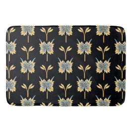 Bloemmotief met gele bloemen badmat