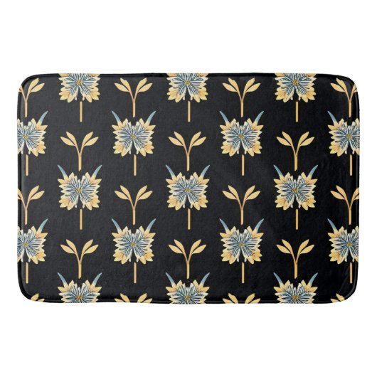 Bloemmotief met gele bloemen badmat (Voorkant)