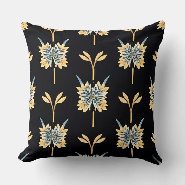 Bloemmotief met gele bloemen kussen (Voorkant)