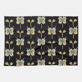 Bloemmotief met gele bloemen theedoek