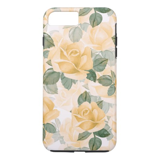 Bloemmotief met gele rozen Case-Mate iPhone case (Achterkant)