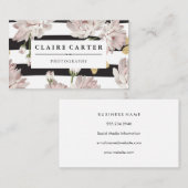 Bloemmotief met glinsterend patroon visitekaartje (Voorkant / Achterkant)