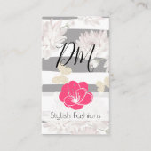 Bloemmotief met glinsterende vlinders visitekaartje (Voorkant)