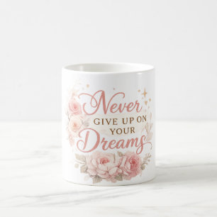 Bloemmotief met inspirerende quote  koffiemok
