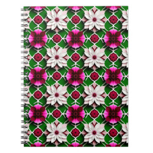 Bloemmotief met kleurrijke bloemen notitieboek