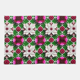 Bloemmotief met kleurrijke bloemen theedoek
