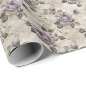  bloemmotief met lavendel Rozen Cadeaupapier (Rol Hoek)