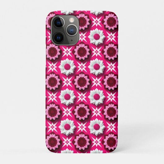 Bloemmotief met levendig roze en witte lotus Case-Mate iPhone case (Achterkant)