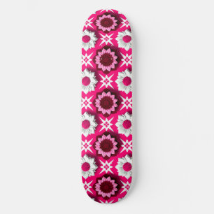 Bloemmotief met levendig roze en witte lotus persoonlijk skateboard