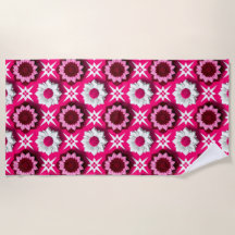 Bloemmotief met levendig roze en witte lotus