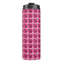 Bloemmotief met levendig roze en witte lotus