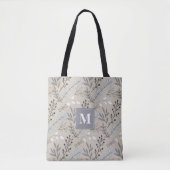 Bloemmotief met Libel Monogram Vintage Tote Bag (Voorkant)