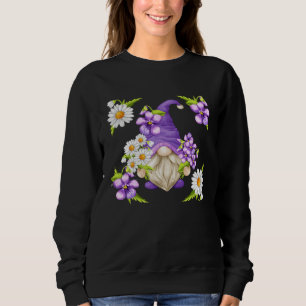 Bloemmotief met madeliefjes voor paarse lente vioo trui