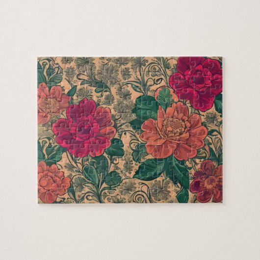 bloemmotief met pastelkleuren legpuzzel (Horizontaal)