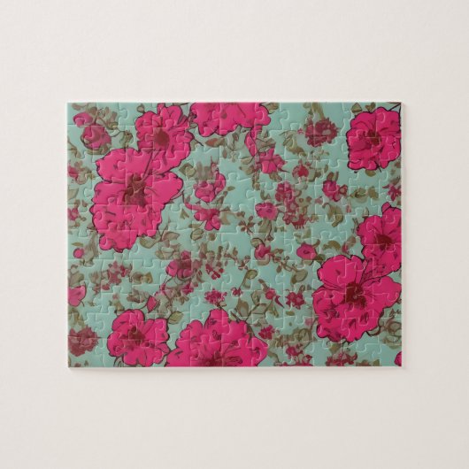 bloemmotief met pastelkleuren legpuzzel (Horizontaal)