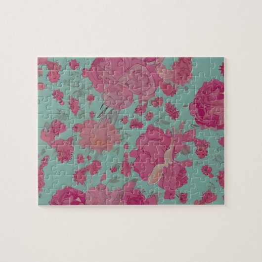 bloemmotief met pastelkleuren legpuzzel (Horizontaal)