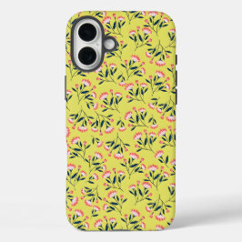 Bloemmotief met roze bloemen iPhone 16 plus hoesje
