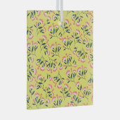Bloemmotief met roze bloemen glas ornament (Voorkant Rechts)
