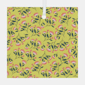Bloemmotief met roze bloemen glas ornament (Achterkant)