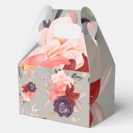 Bloemmotief met roze rode en paarse rozen bedankdoosjes