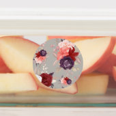 Bloemmotief met roze rode en paarse rozen labels (Aangebracht)