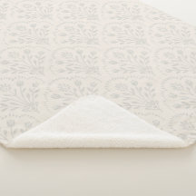 Bloemmotief met schelprand in bleke grijze kleur