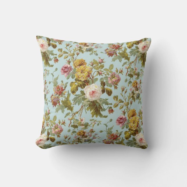Bloemmotief met vintage rozen kussen (Voorkant)