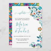 Bloemmotief Mexicaanse Stijl Trouwupdate Kaart (Voorkant / Achterkant)