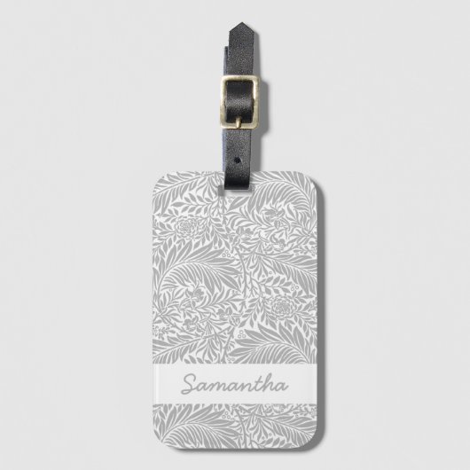 bloemmotief Modern grijs William Morris Bagagelabel (Voorkant (verticaal))