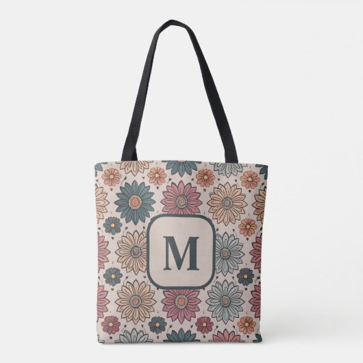 bloemmotief monogram tote bag (Achterkant)
