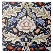 Bloemmotief Mooie Bloemen Blauw Rood Groen