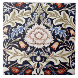 Bloemmotief Mooie Bloemen Blauw Rood Groen Tegeltje