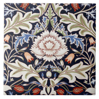 Bloemmotief Mooie Bloemen Blauw Rood Groen Tegeltje