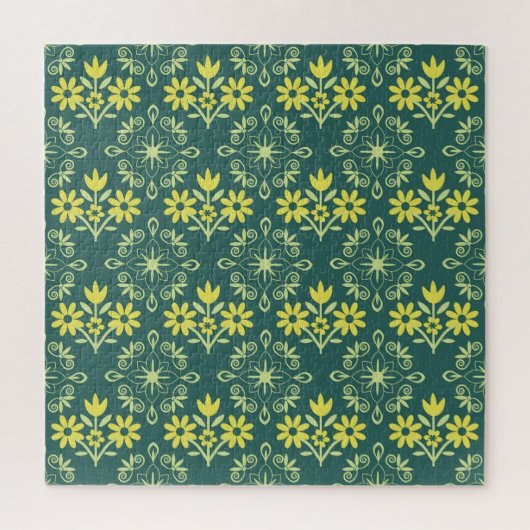 Bloemmotief, naadloos ornament. legpuzzel (Verticaal)