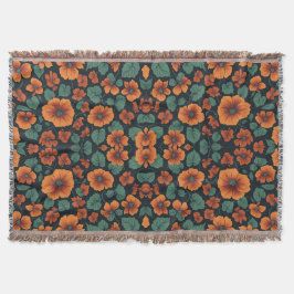 Bloemmotief Nasturtium Bloemen Deken