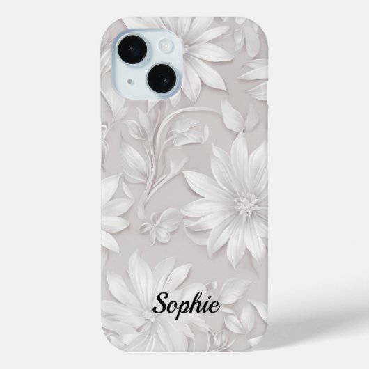  bloemmotief natuurlijk wit elegant chic Case-Mate iPhone case (Achterkant)