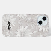  bloemmotief natuurlijk wit elegant chic Case-Mate iPhone case (Achterkant (horizontaal))