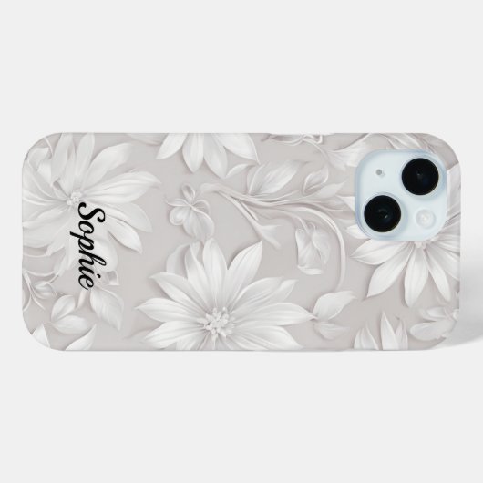 bloemmotief natuurlijk wit elegant chic Case-Mate iPhone case (Achterkant (horizontaal))