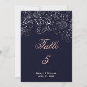 Bloemmotief Navy Tulp - Tafelnummer (Achterkant)