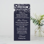 Bloemmotief Navy/Wit - Ontvangst Menu (Staand voorkant)