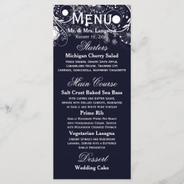 Bloemmotief Navy/Wit - Ontvangst Menu