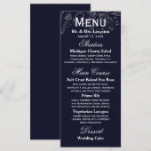 Bloemmotief Navy/Wit Tulp - Ontvangst Menu (Voorkant / Achterkant)