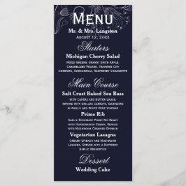 Bloemmotief Navy/Wit Tulp - Ontvangst Menu