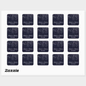 Bloemmotief Navy/Witte Tulp - Vierkante Sticker (Vel)