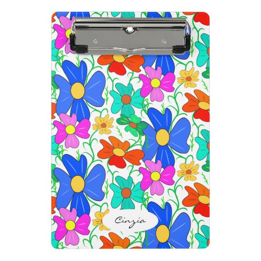 Bloemmotief Notitieboek Mini Klembord (Voorkant)